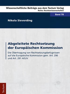 cover image of Abgeleitete Rechtsetzung der Europäischen Kommission